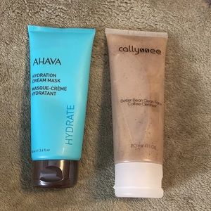Ahava hydration cream mask & Better Bean Clean Face Coffee Cleanser.